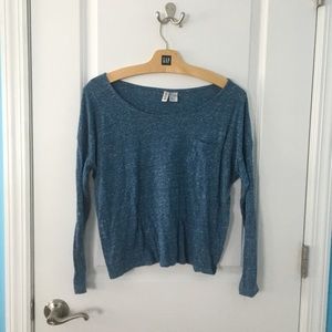 H&M Divided Blue Long Sleeved Crop Top